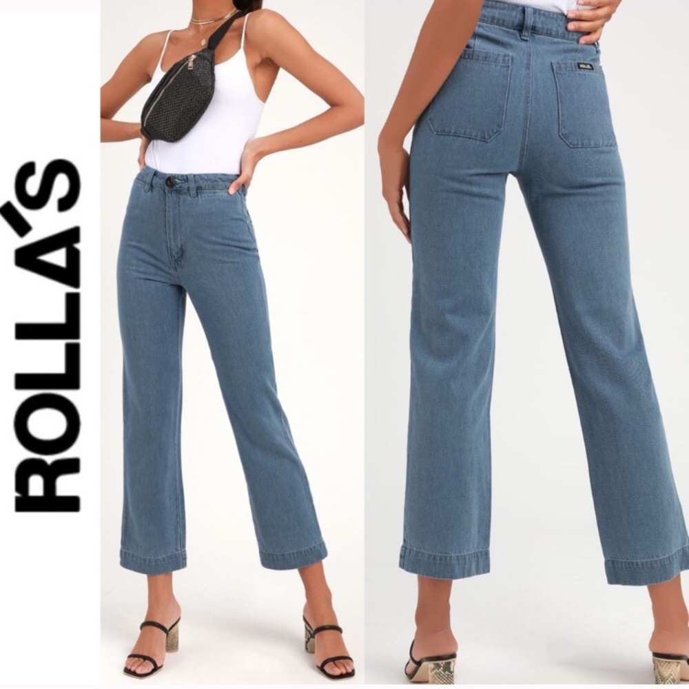 Rollas Slim Sailor Light Blue High Waisted Jeans